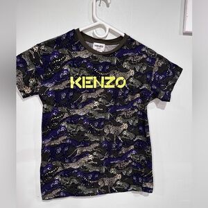 Kenzo Kids Camouflage T-Shirt - purple  and Black size 14A